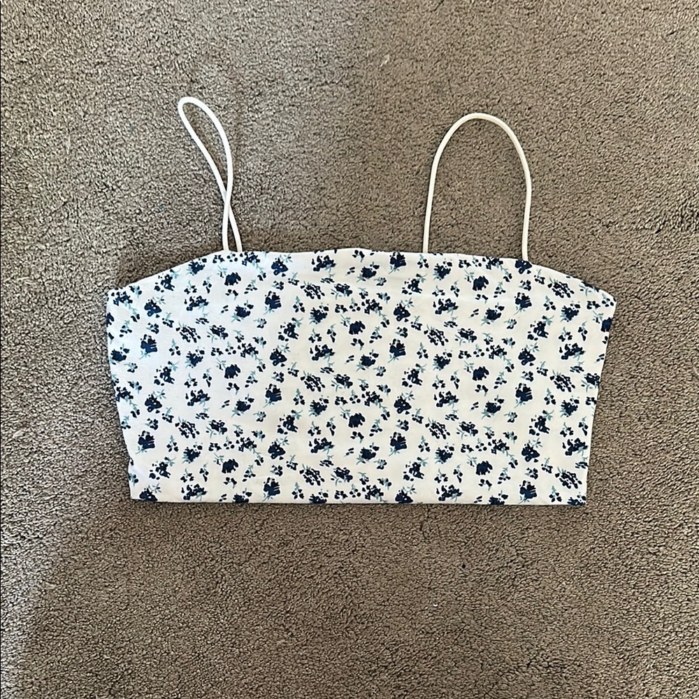 SHEIN Blue Floral Print Top